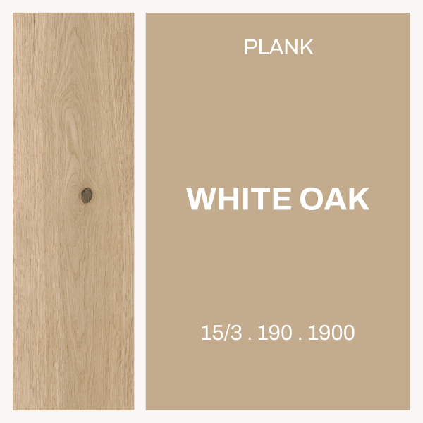 White Oak – Plank 15/3 x 190 × 1900 Natural grade