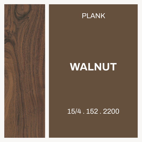 American Walnut – Plank 15/3 x 127 × 2200 Natural grade