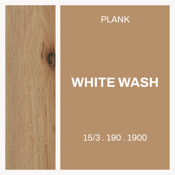 White Washed Oak – Plank 15/3 x 190 × 1900 Natural grade