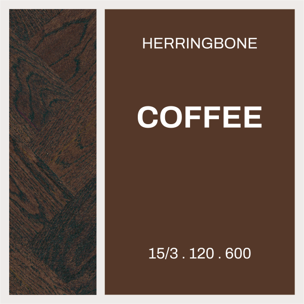 Coffee – Herringbone 15/3 x 120 × 600 Select grade (151.312.75A)