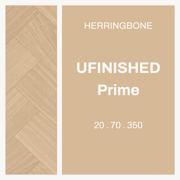 Unfinished Oak – Herringbone 22 x 70 × 350 Prime grade