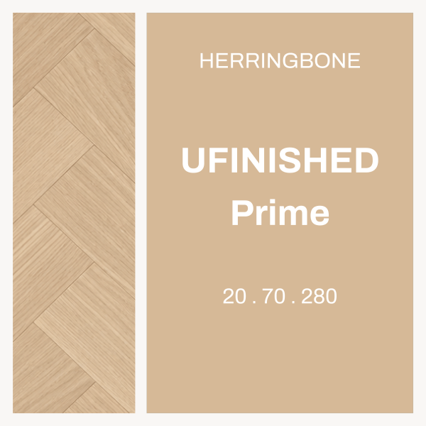 Unfinished Oak – Herringbone 22 x 70 × 280 Prime grade